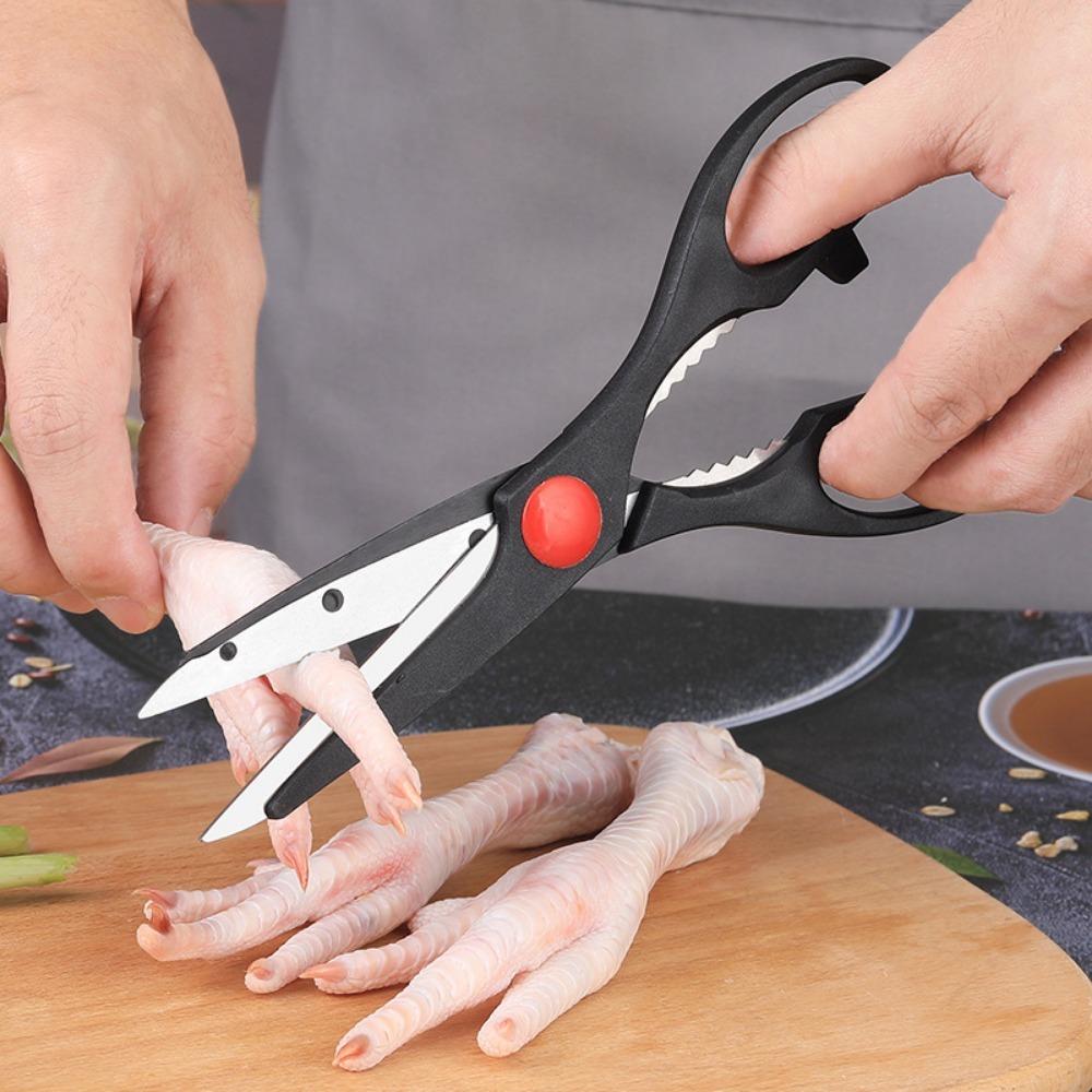 

Handle Stainless Steel Super Sharp with Walnut Clip Kitchen Shears Chef Scissors Food Scissors