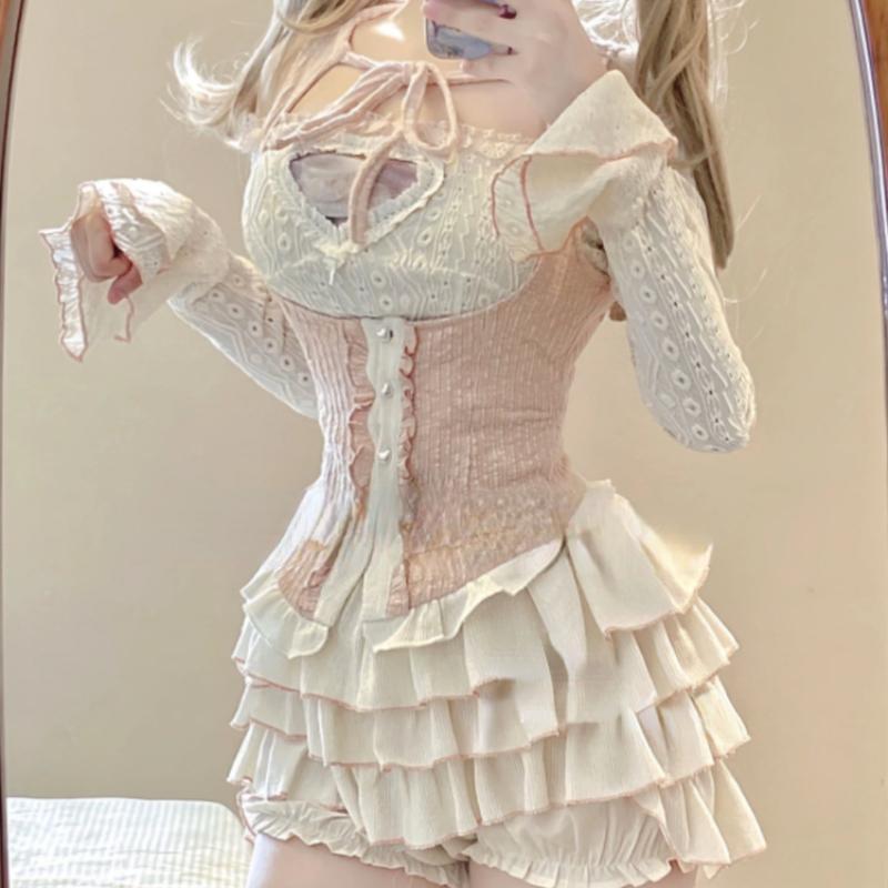 2024 Spring Sweet 3 Piece Set Women Party Sexy Y2k Crop Top + Office Lady Casual Mini Skirt + Elegant Slim Vest Korean Fashion