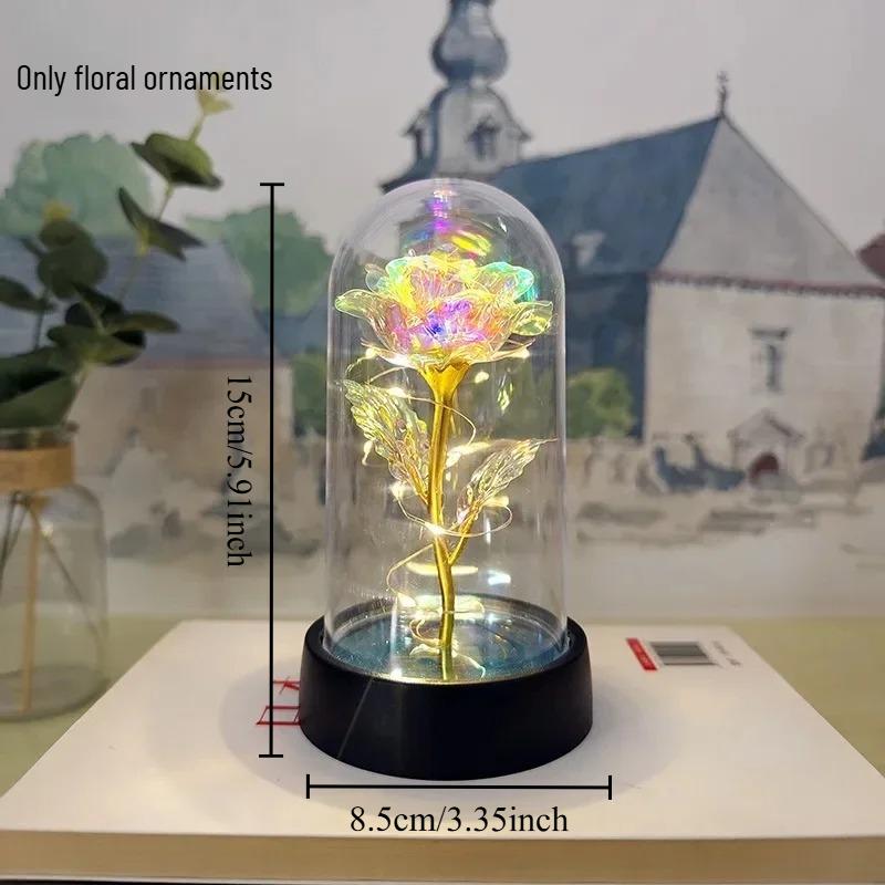 1pcs Golden Rose Immortal Flower Night Lamp Teacher Qixi Romantic Valentine's Day Mother's Day Gift Decoration