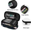 Pencil Bag Neat Design Durable 300D Polyester Smooth Zipper with Mesh Pocket Removable Divider and Pen Slots for Daily School Use