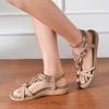 Bohemian Style Summer Shoes Women Flat Sandals Thick Sole Elegant Ladies Beach Sandals Summer Holiday Shoes Plus Size 42