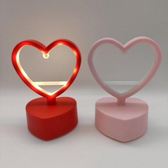 LED Night Lamp Flicker Free Non-Glaring Creative Shape Eye Protection Battery-operated Round Heart