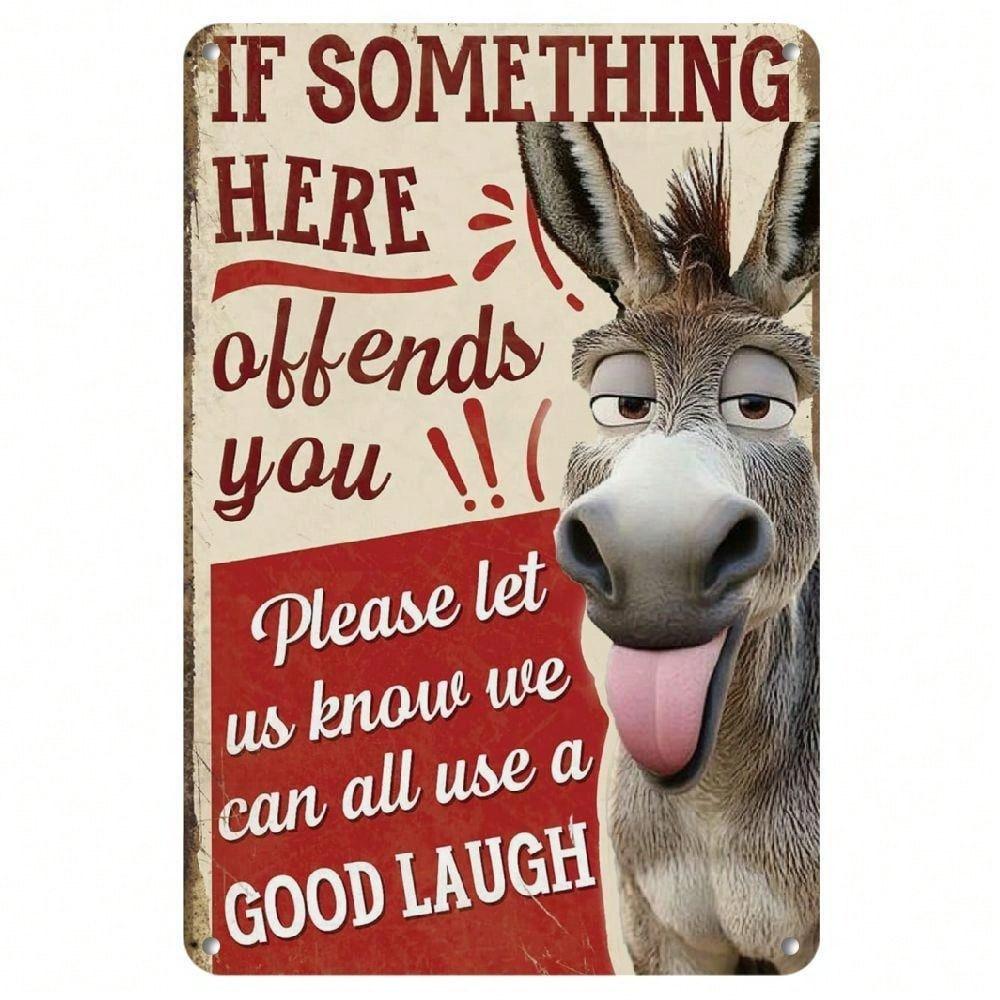 

Metal Donkey Wall Art Rustic Iron Garage Sign for Man Cave Bar Outdoor Holiday Gift 20x30