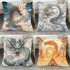 Dragon Artistic Patterns Pillowcase For Home Pattern Cushion Cover Suitable For Sofa Bedroom Car Pillow Cover