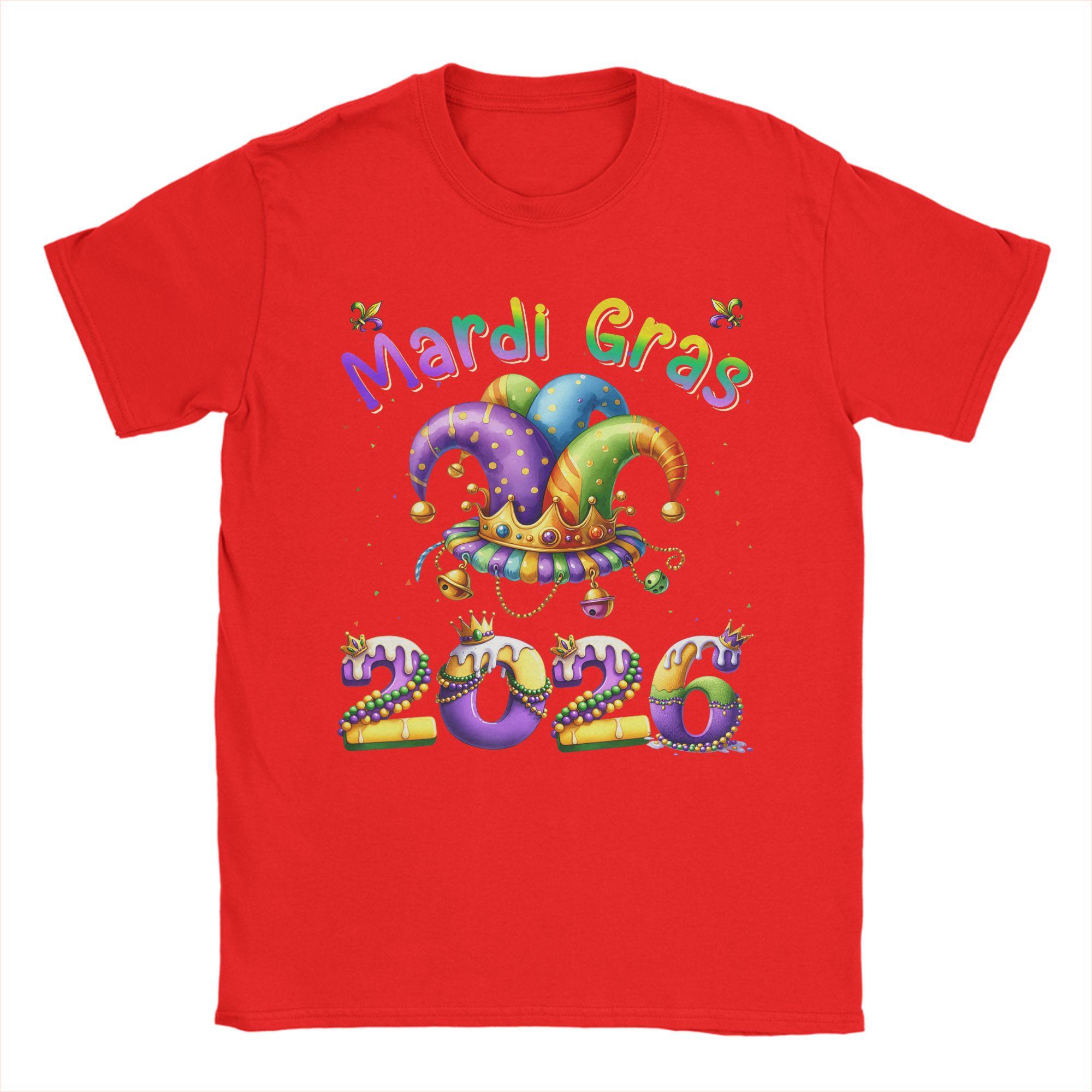 

Mardi Gras Jester Unisexs T Shirt Funny Tees Short Sleeve O Neck TShirts Cotton Classic Tops S