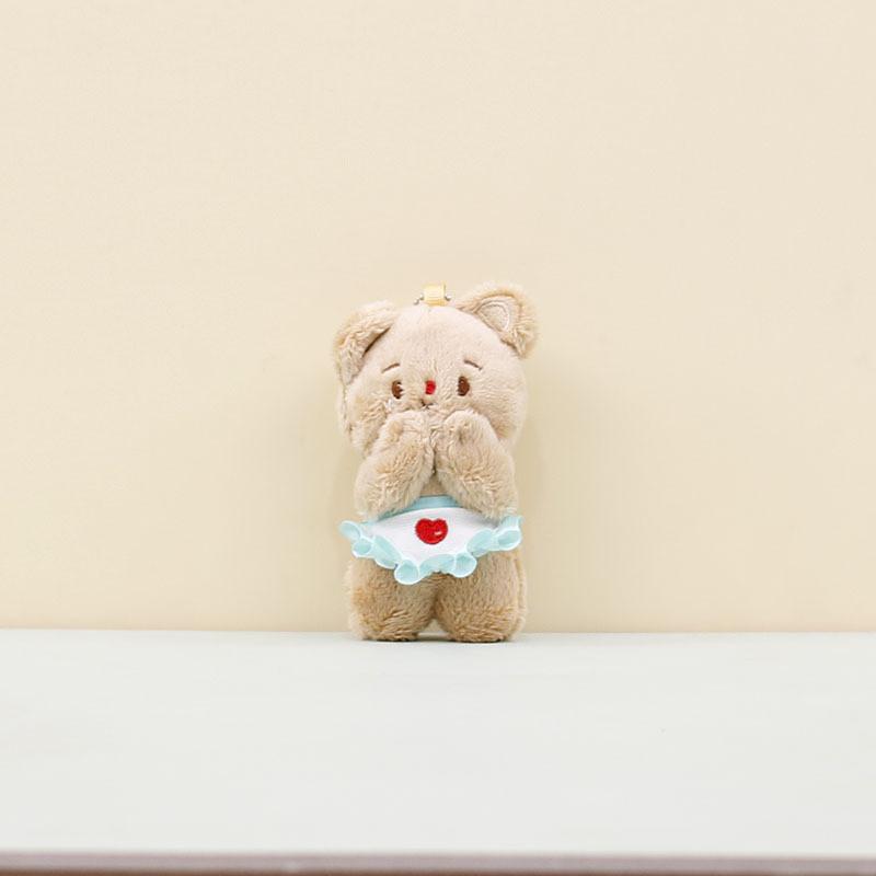 Adorable Cute Yellow Bear Plush Pendant Keychain Doll Soft Toy For Bags