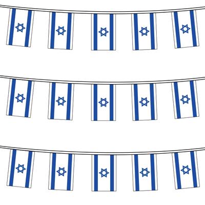 Aerlxemrbrae 20 Stück/Los Israel Wimpel 14x21cm Wimpel Israel Schnur Banner Wimpel Festival Party Feiertag
