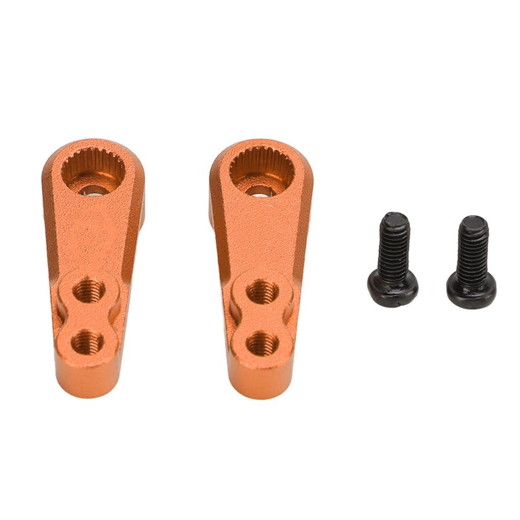 1 Pair RC 25T Metal Servo Arm Aluminium Alloy Servo Steering Arm for 1 8 1 10 Remote Control Car Orange