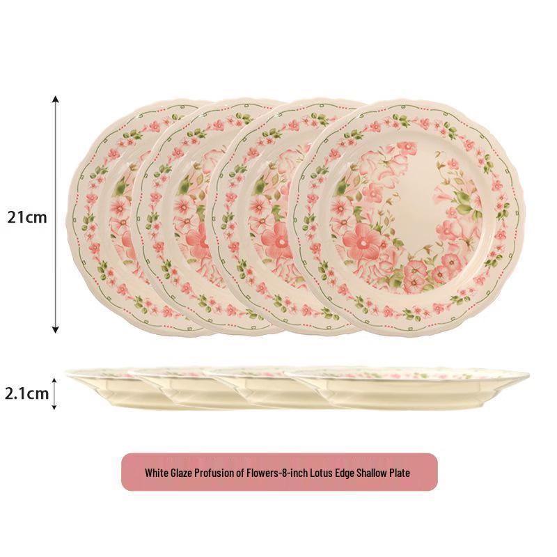 Persson Keramikk 8-tommers Dyp Tallerken med Lotus-kant Sett