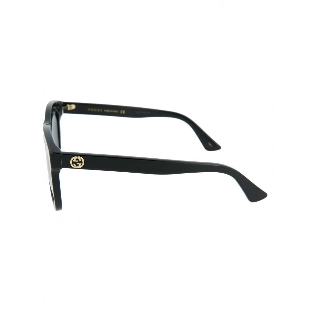 Gucci Square Frame Acetate Sunglasses Black Black Grey