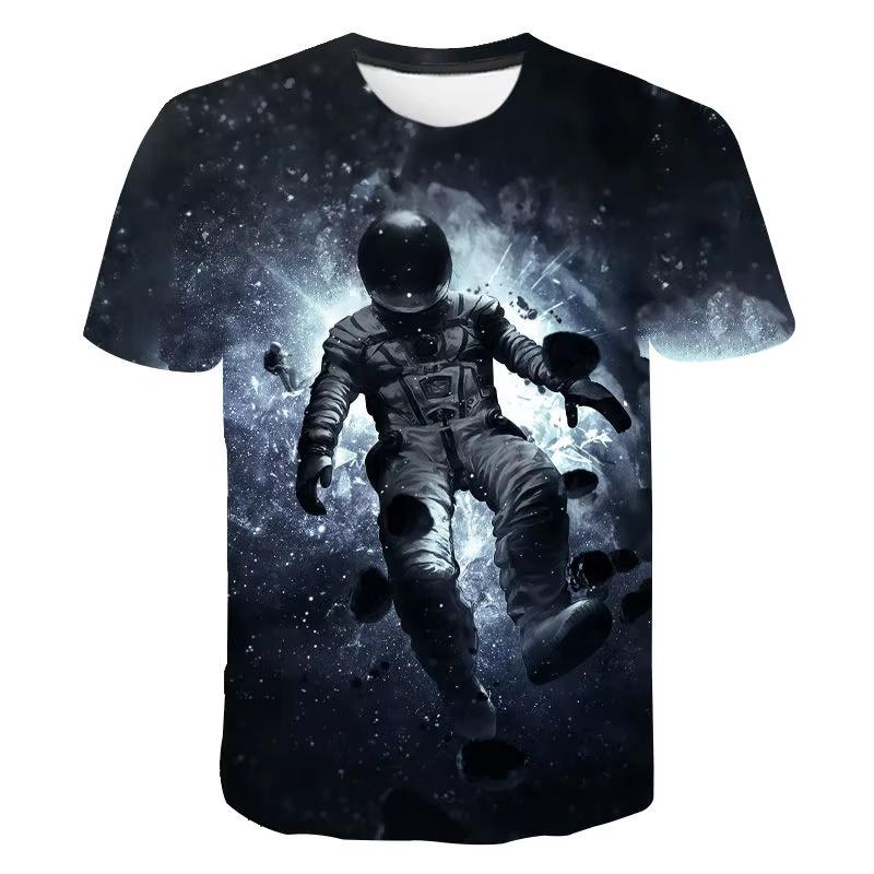Summer Men's 3D Printed Crew Neck T-Shirt Fashion Versatile Breathable Trend Casual