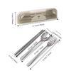 3 Pcs/Set with Storage Box Travel Cutlery Set 304 Stainless Steel Flateware Set  Camping