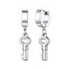 Set di 2 orecchini a cerchio pendenti con catena lunga a croce in acciaio inossidabile per uomo donna Regali Tono Nero/Argento