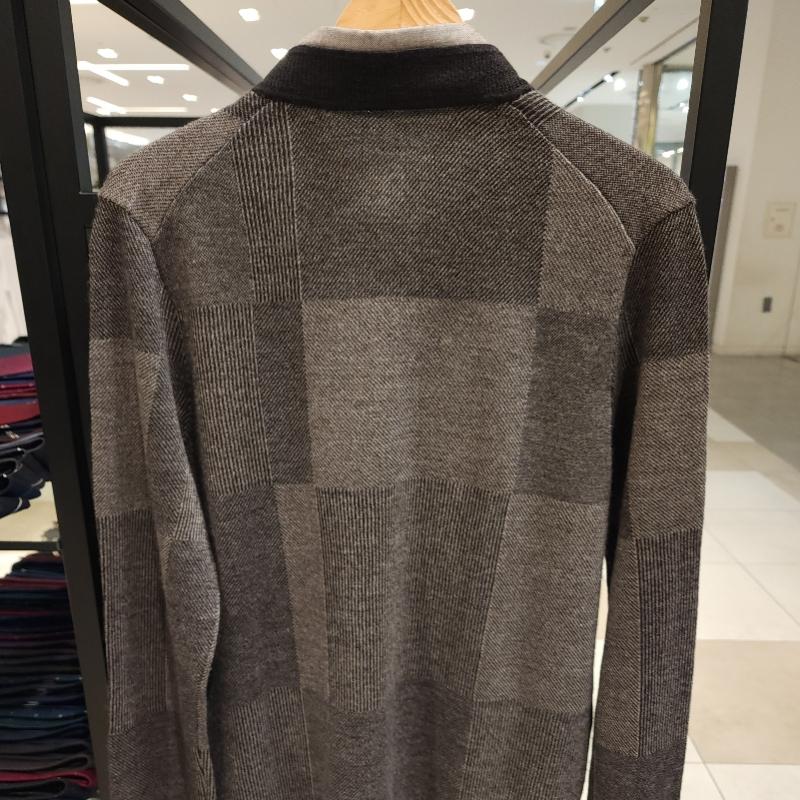 Daks Jacquard Shirt Layered Sweater Brown Dma1swrl110w1