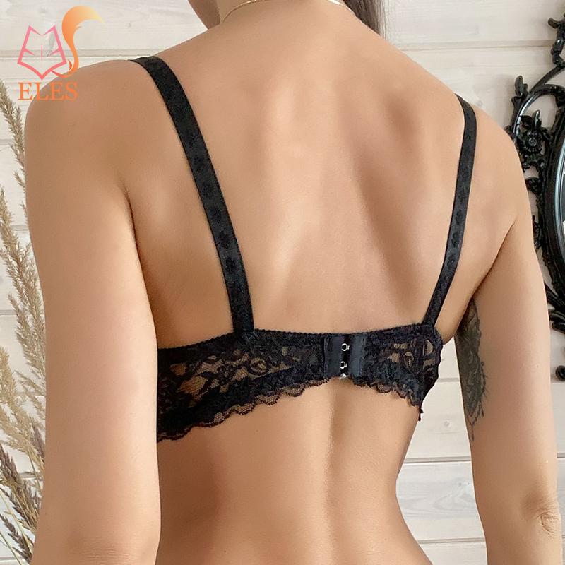 Thin Single-layer Transparent Sexy Bra Full Lace Steel Ring Unlined Bra Fresh Adjustment Plus Size Bra 34-40 Cup BC