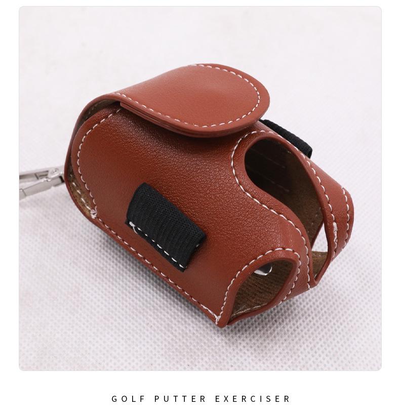 In-Stock Waist-Mounted Leather Golf Ball Bag - Compact PU Leather Design
