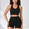 JYL Seamless Knit Yoga Set Quick Dry Hip Lifting Pan