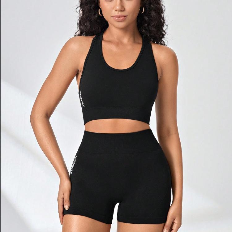 JYL Seamless High Elastic Crew Neck Vest Shorts S бездна