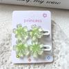 Flower Model Side Hair Bangs Clip Chip-Proof Smudge-Proof Fake Nails for Working Dating or Partying