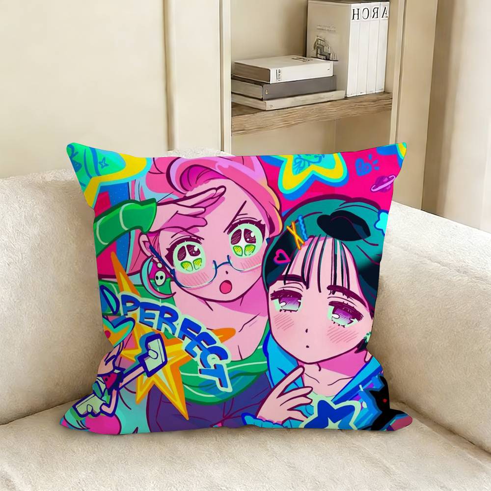 Mizi And Sua Anime Alien StageS Various Sizes Square Pillow Case For Car Home Bedchamber Decor