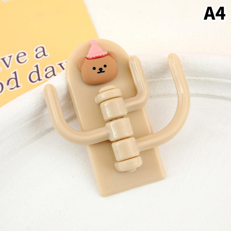 Niedliches Tier Kreativ Cartoon Bunt Drei Haken Spurlos Freies Stanzen Haken Wohnzimmer Schlafzimmer Drehbar Mehrzweckhaken