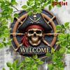 Vintage Pirate Metal Wall Art Skeleton Aluminum Sign Home Decor