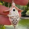 Metal Carving Birdhouse Necklace Adjustable Lightweight Men Women Bird House Pendant Chain Necklace Fashion Jewelry Accessories