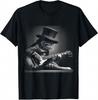 Chat Jouant de la Guitare - T-shirt Drôle de Chat Rockeur à la Guitare pour Unisexe