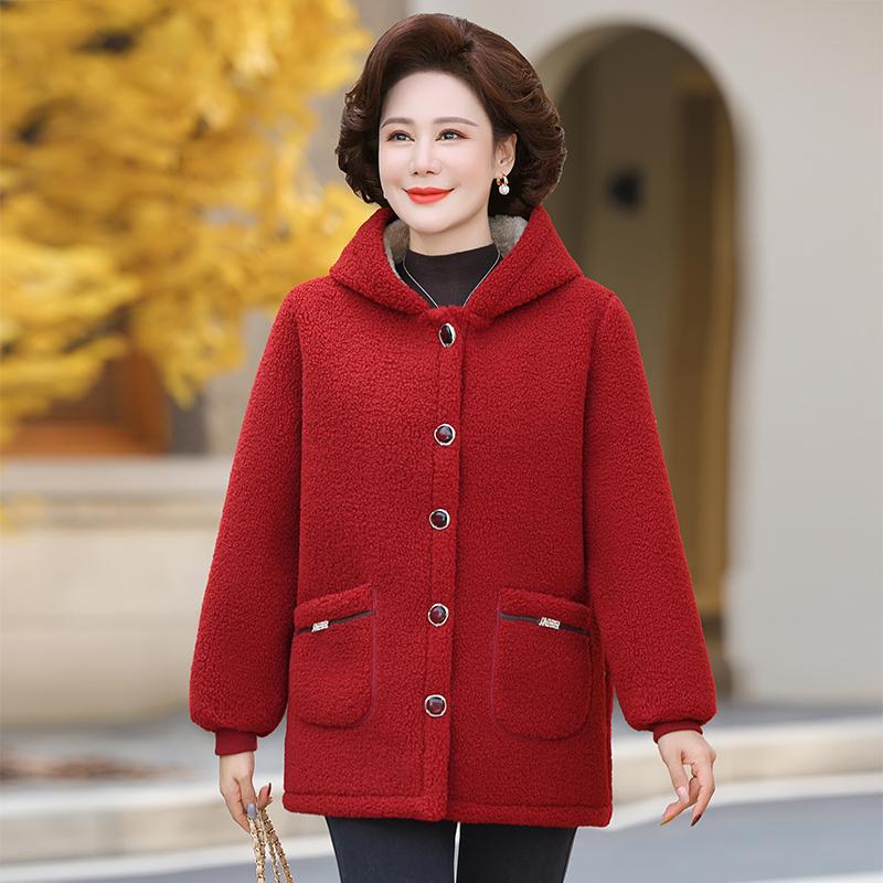 

Зимняя женская толстая теплая хлопковая куртка, осенний кардиган, шерстяной свитер, большой размер, шерстяные повседневные топы XXXXXL красный