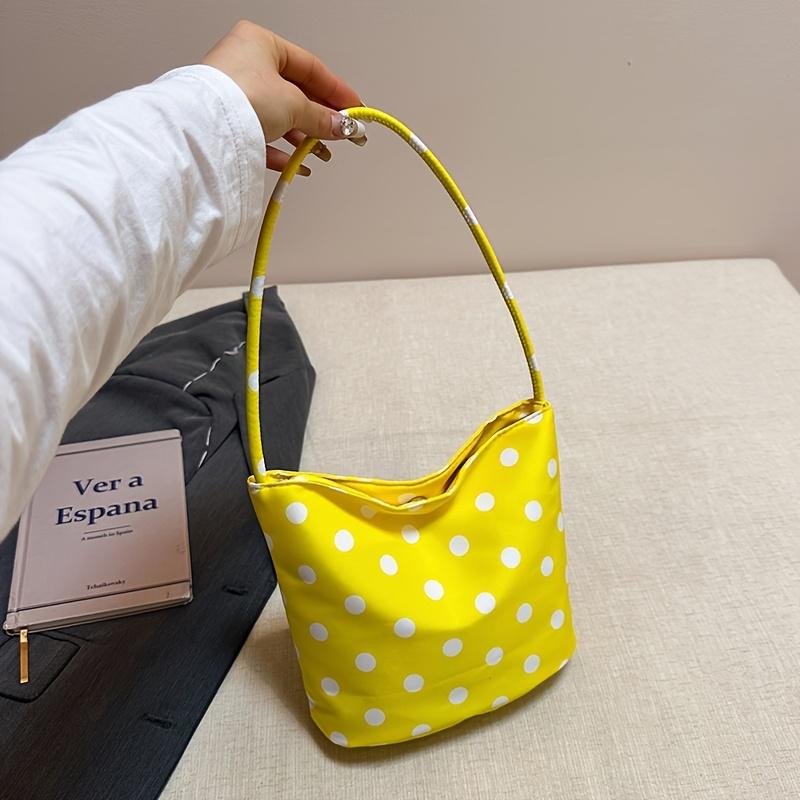 Niche polka dot handbag, women's versatile shoulder bag/underarm bag, small handbag for going out to work, lightweight design.