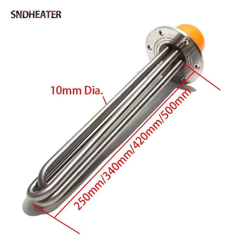 SNDHEATER 220V 380V Electric Steam Heating Element Resistance 115MM Flange 10MM Tube 3KW 6KW 9KW 12KW for Thermal Oil Boiler 220V