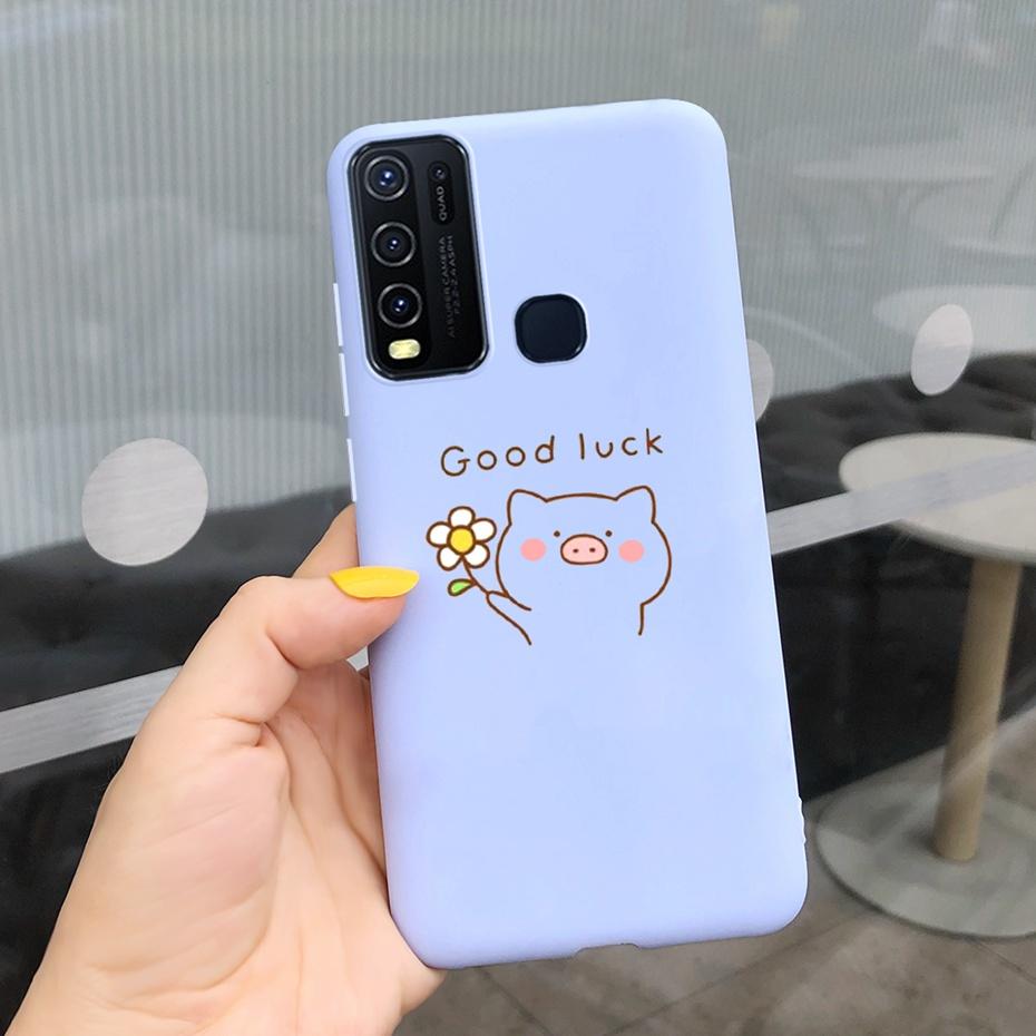 Fashion Cute Flower Milk Silicone Case For Vivo Y30 1938 Y50 1935 Black Soft TPU Phone Cover For Vivo Y 30 50 Y30 2020 Back Case
