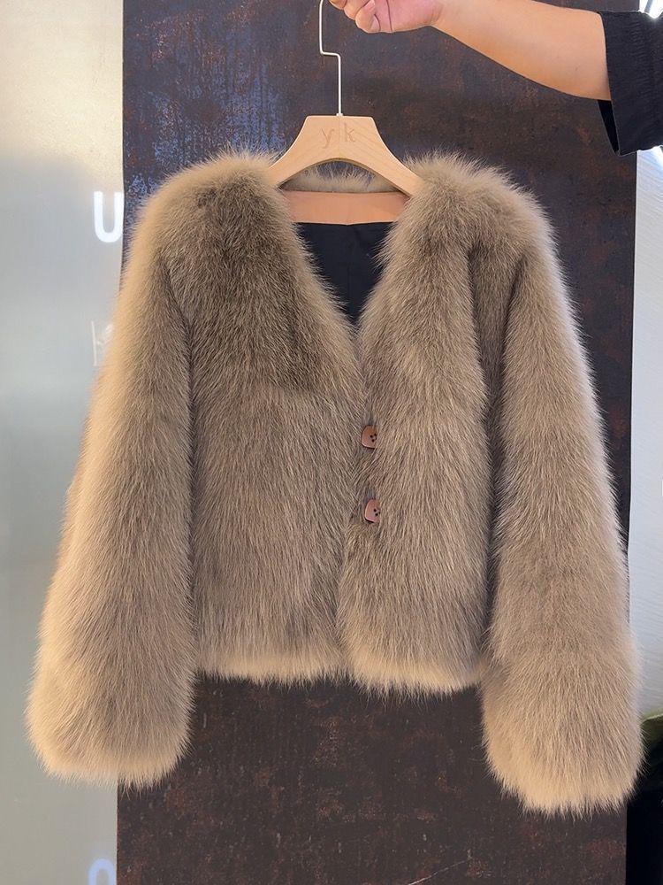 Women's 2025 Winter New Style Loose Imitation Fox Fur Jacket