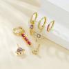 Luxury Geometric Multicolor Zircon Crystal Water Drop Earring Stainless Steel Flowers Pendant Earrings Fashion Wedding Jewelry
