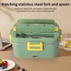 1.8L Electric Lunch Box, 75W Heated Lunch Box for Car or Home Use, Dual-Use, Removable Stainless Steel Container with Fork and Spoon Storage and Carry