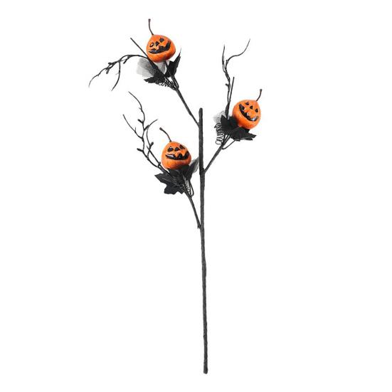 1/2/3Pcs Halloween Pumpkin Branch Spooky Black Artificial Tree Branch Home Office Holiday