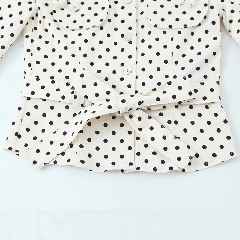 Frühling 2026 Europäisches Polka-Dot Hemdjacke & Mittellange Hosen Set