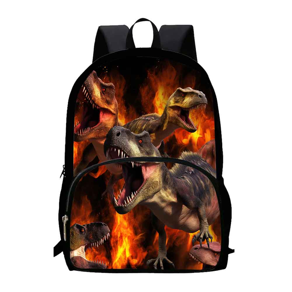 Dinosaur School Backpack for Grade 1-3 Cartoon School Bags for Boys Large Capacity Animal Prints Child Backpack