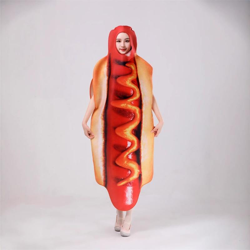 Halloween Fun Funny Food Hot Dogs Ham Jumpsuits Campus Events Party Stage Costumes