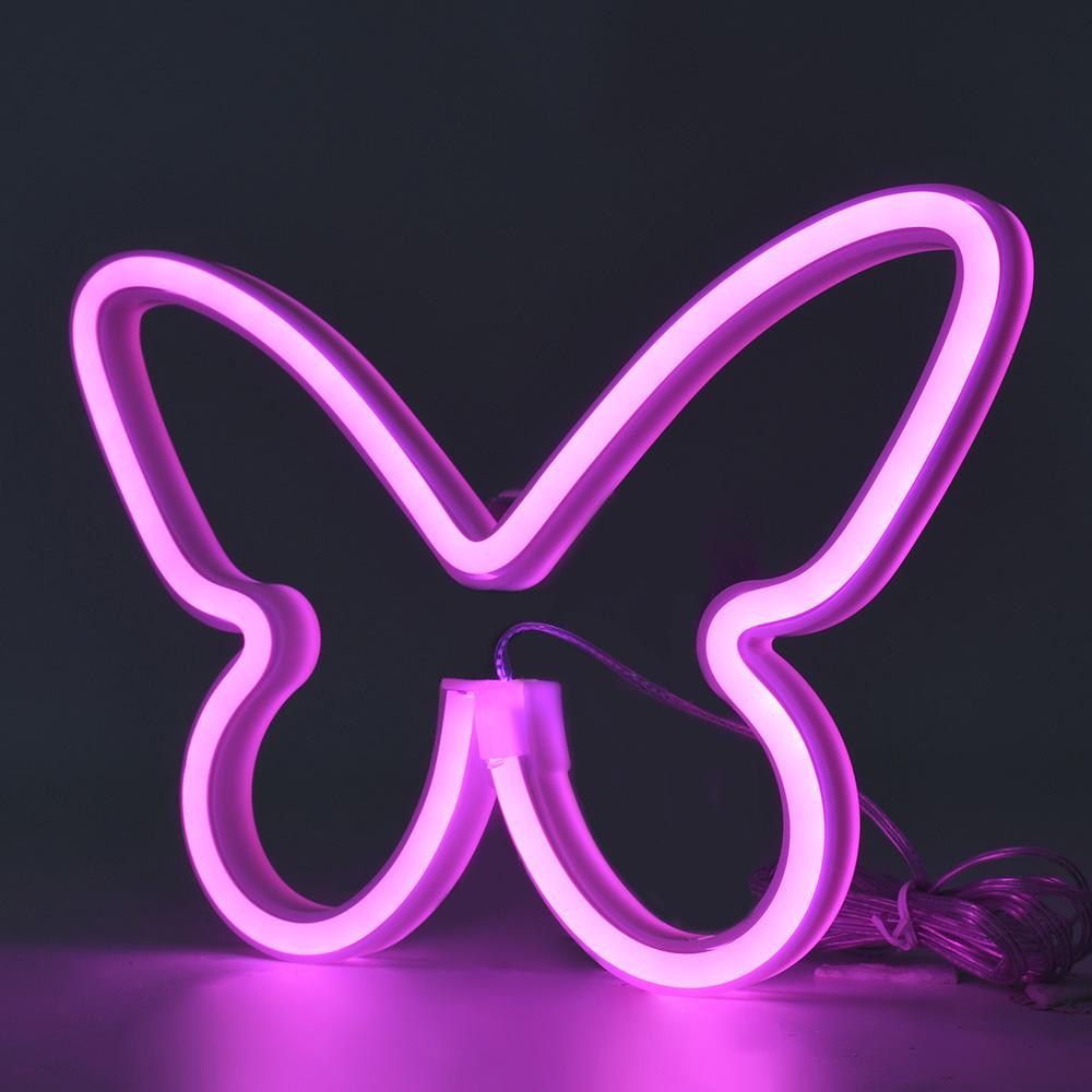 LED Schmetterling Neonlicht USB Schmetterling Wandhängeleuchte Nachtlichter für Zimmer Weihnachtsfeier Hochzeitsfeier Schlafzimmerdekoration