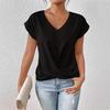 2026 Bestseller Solid V-Neck Short-Sleeve Women's T-shirt: Elegant Spring/Summer Style