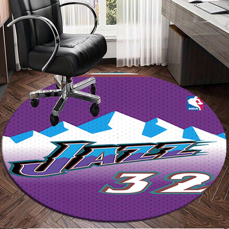 Jazz Basketball Team Round Rug for Livingroom,Bedroom, Palyroom, Chair Rug, Area rug, Circle Carpet, Large Size Fan Christmas gift
