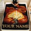 1 Stück Individueller Name Elden Ring Gemustert Flanelldecke Geeignet für Alle Jahreszeiten für Heimdekoration Wärme und Komfort Geschenke Feiertagsgeschenk