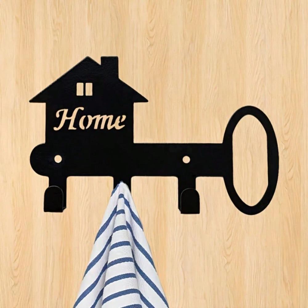 

1 шт. Милый металлический декоративный держатель для ключей, держатель для двери, стены, гаража - настенный крючок для стильного настенного декора. TY7157 чёрный