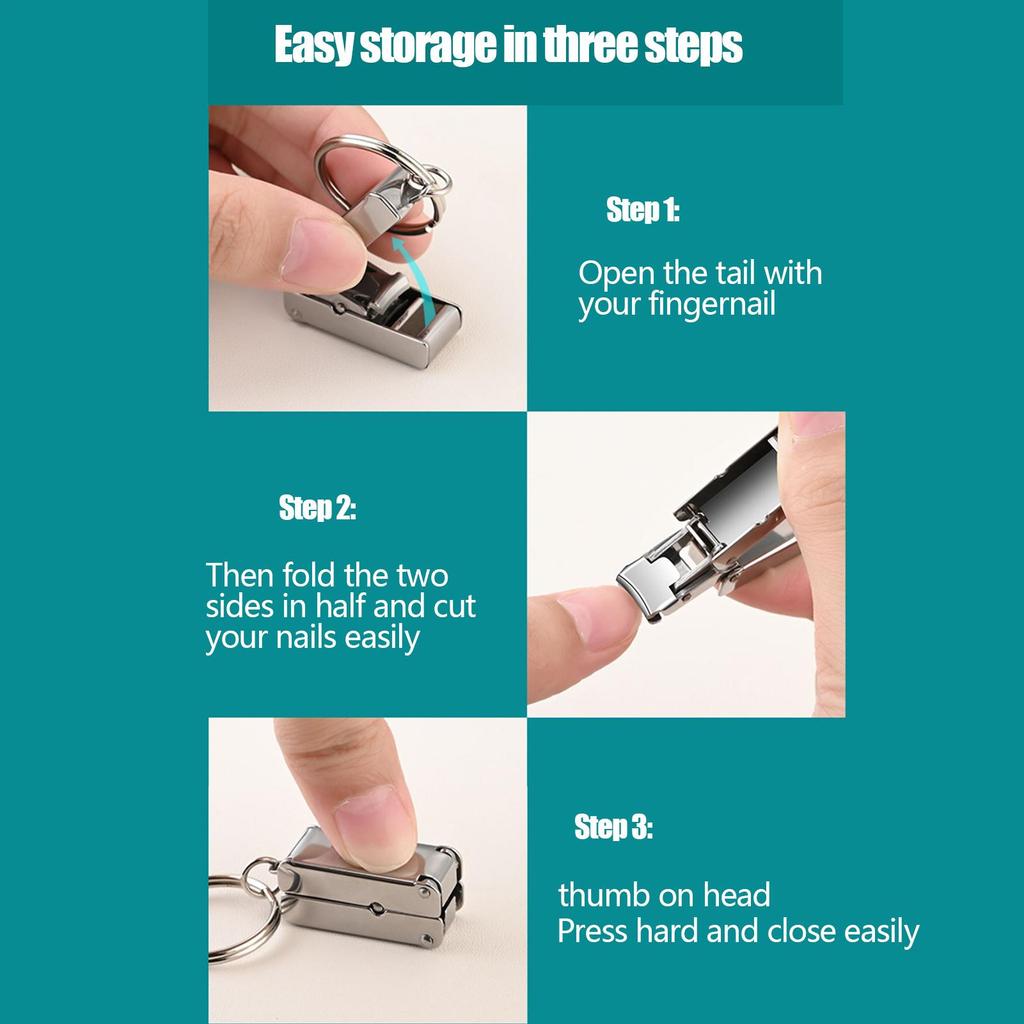 Mini Nail Clippers Stainless Steel Folding Manicure Tool for Kids Adults Travel Toenail Fingernail Trimmer Safe Precise Cutting