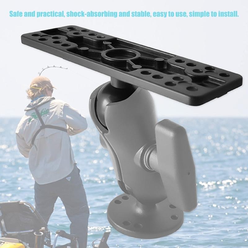 Heavy Duty Aluminum Boats Mount Fish Finders Holder with 1inch Ball Head For Fishing Systems