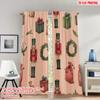 Set Of 2 Flat Printing Christmas Party Curtains Nutcracker Gift Wreath Digital Printed Polyester Drapes Festive Holiday Curtain Made