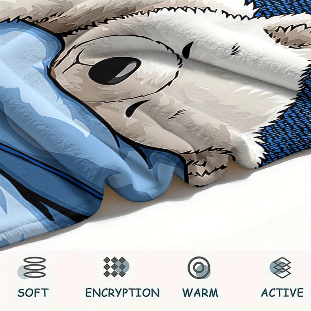 Polar Bear Print Flannel Blanket, High quality Comfortable for All Seasons, Home Decor, Warmth and Comfort, Perfect for Christmas Gifts