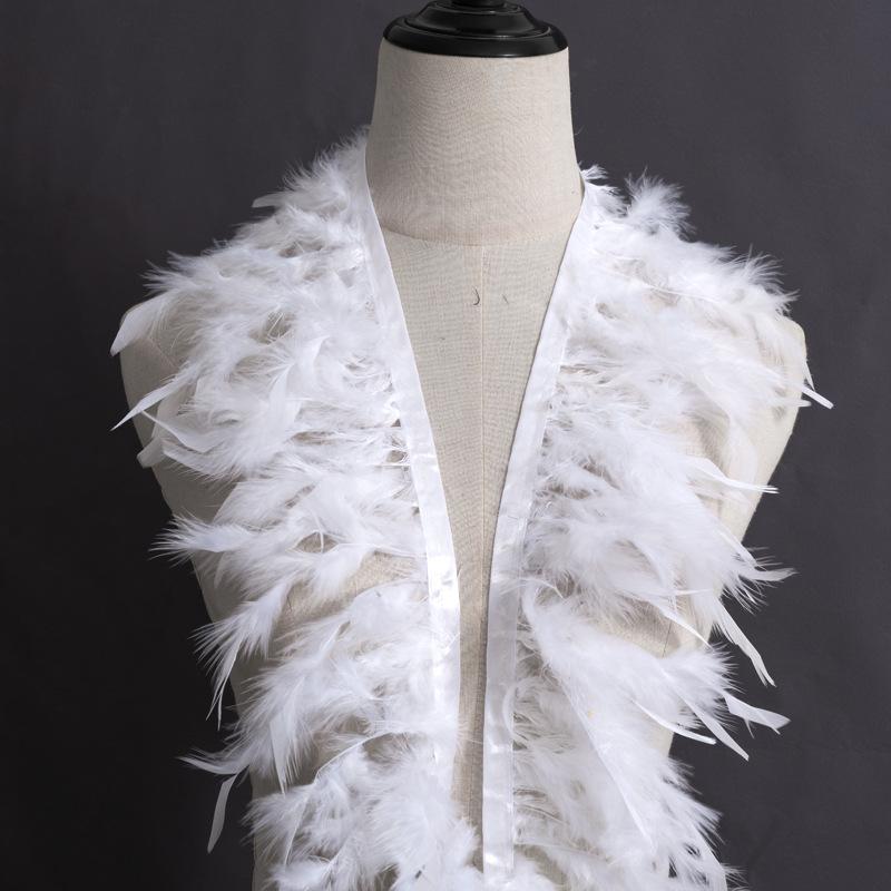 

Long Encrypted Turkey Feather Cloth Strip Fire Piece Cloth Edge Stage Performance Clothing Accessories Skirt Diy Decorative Material 10pcs