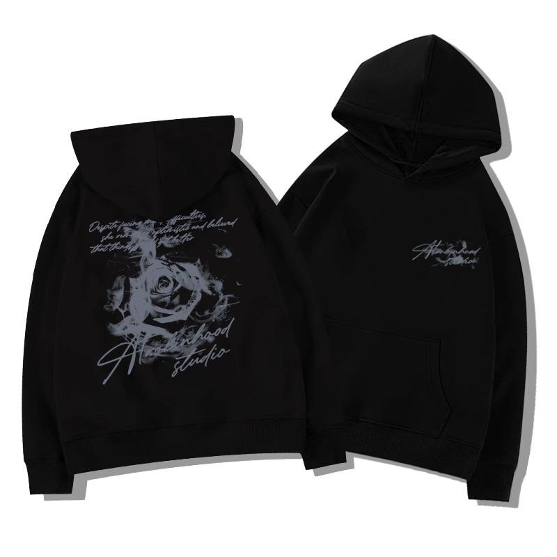 Rose Flower Men Women Hoodie Pullover Outdoor Street Casual Loose Sports Comfort Sporty Versatile Daily Winter Autumn Sweatshirt